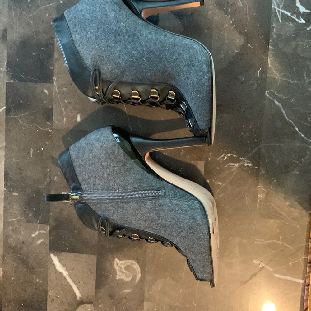 Gray ankle boots